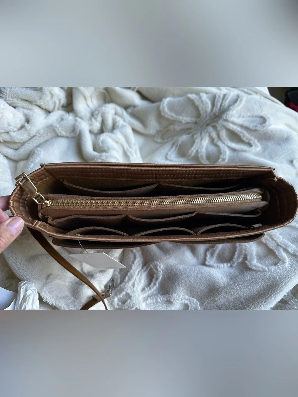 Purse/tote organizer- Neutral Tan